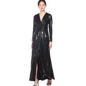 NWT! Calvin Klein Black Sequined Evening Gown